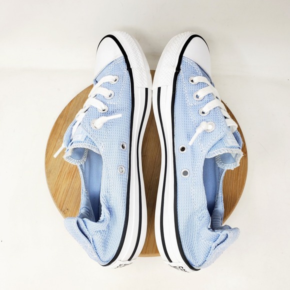 Converse Shoreline Shoes Womens 8 Light Blue Slip On Sneakers Cinch Heel - Picture 10 of 13